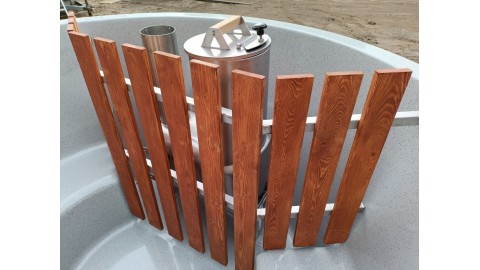 Купель в террасу с погружной печью, диаметр 220 см