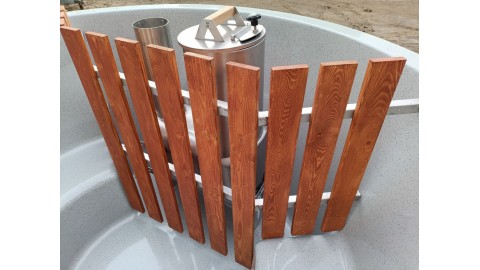 Купель в террасу с погружной печью, диаметр 220 см