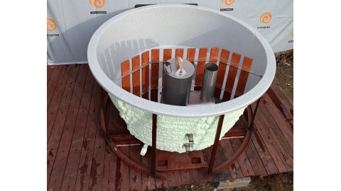 Купель в террасу с погружной печью, диаметр 220 см