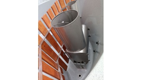 Купель в террасу с погружной печью, диаметр 220 см