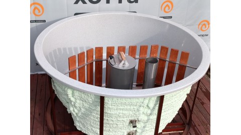 Купель в террасу с погружной печью, диаметр 220 см