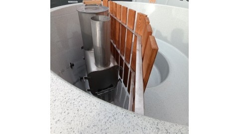 Купель в террасу с погружной печью, диаметр 220 см