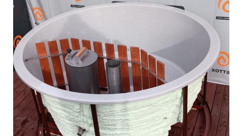 Купель в террасу с погружной печью, диаметр 220 см