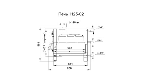 Печь наружная Н25-М (25 кВт) Печь наружная Н25-М (25 кВт)