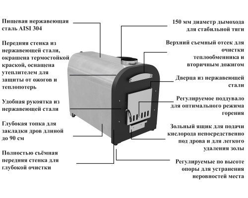 ПЕЧЬ НАГРЕВА ВОДЫ НАРУЖНАЯ Н70